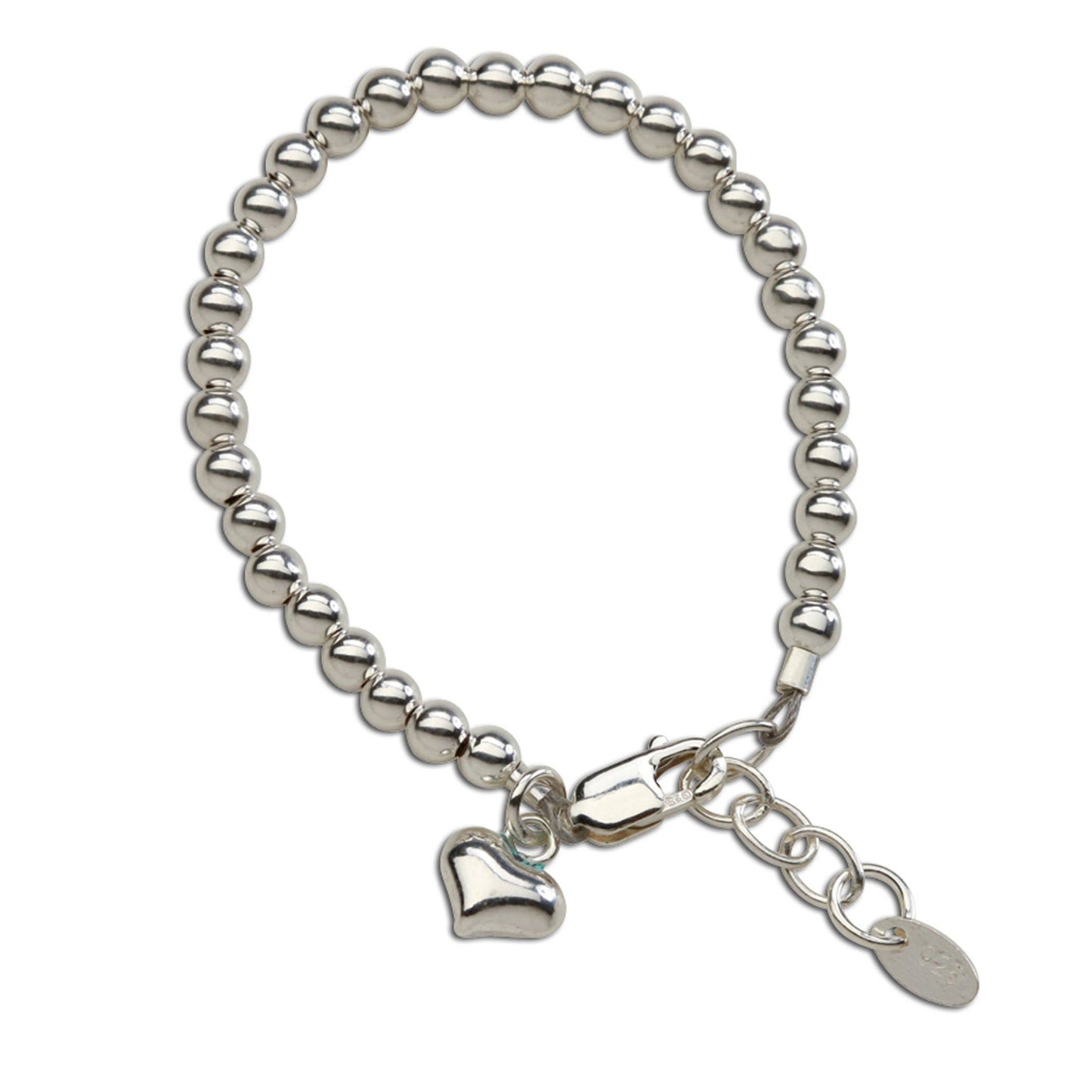 Cherished Moments - Child's Sterling Silver Heart Bracelet Girls Valentine Gift: Medium 1-5 Years