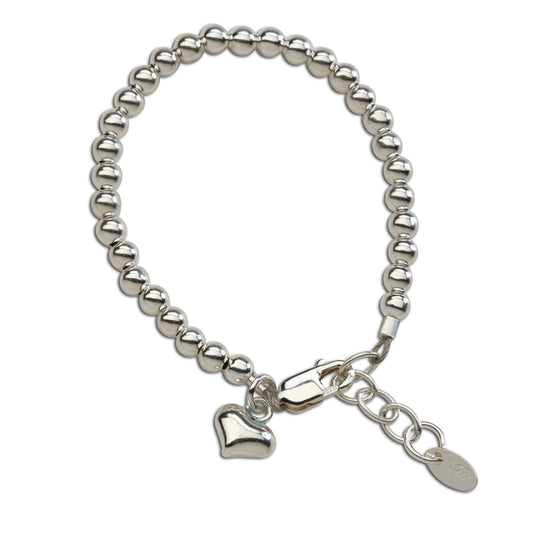 Cherished Moments - Child's Sterling Silver Heart Bracelet Girls Valentine Gift: Medium 1-5 Years