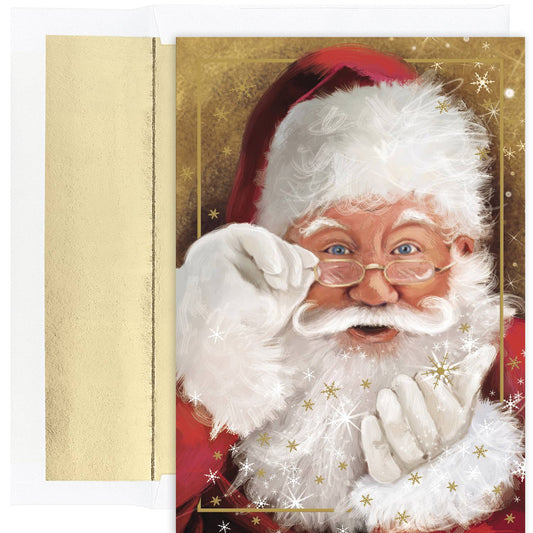Masterpiece Studios - Sparkling Santa Boxed Holiday Cards