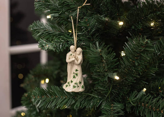 CBE Inc - Bride and Groom Shamrock Cream and Green Ornament