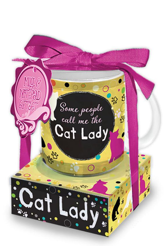 Mug & Note Stack Gift Set “Cat Lady” 27018