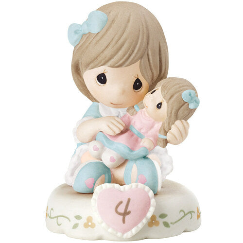 Growing In Grace, Age 4, Brunette Figurine