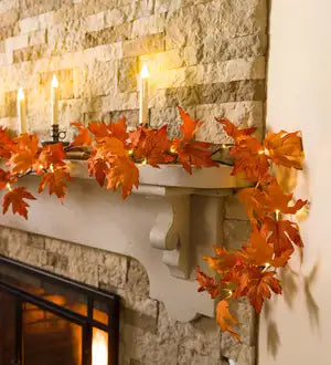 Plow & Hearth Indoor/Outdoor Lighted Maple Garland