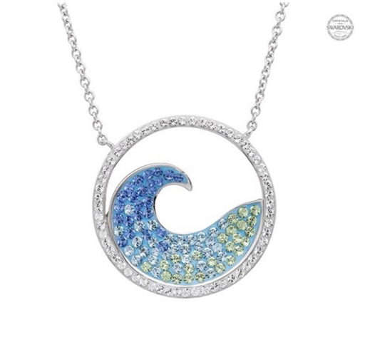 Ocean by ShanOre SS Swarovski Wave Necklace