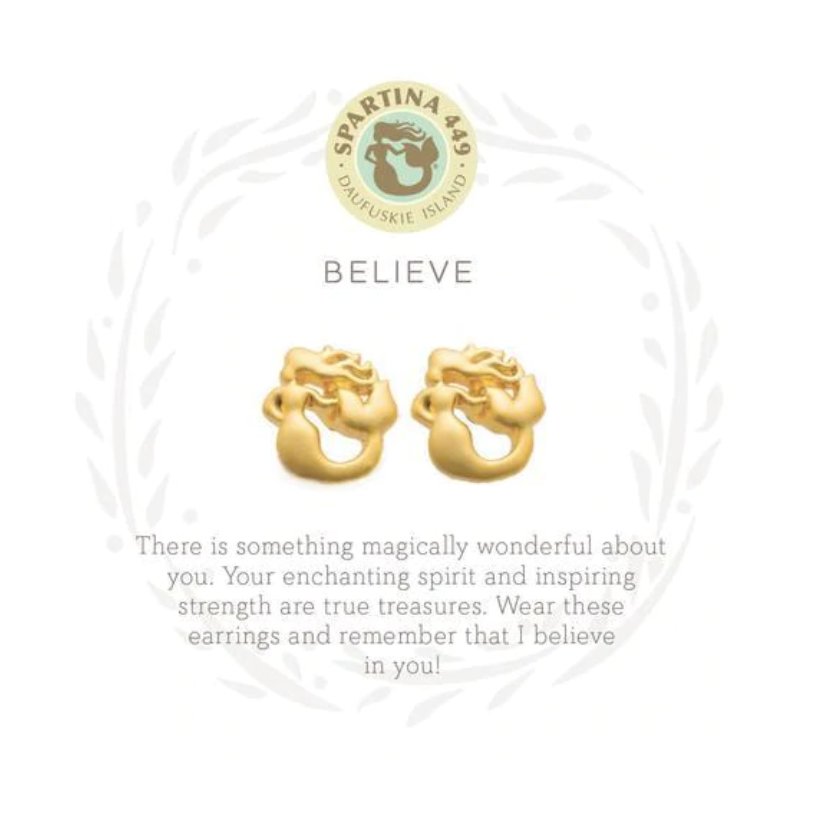 Spartina 449 Sea La Vie Believe Mermaid Stud Earrings