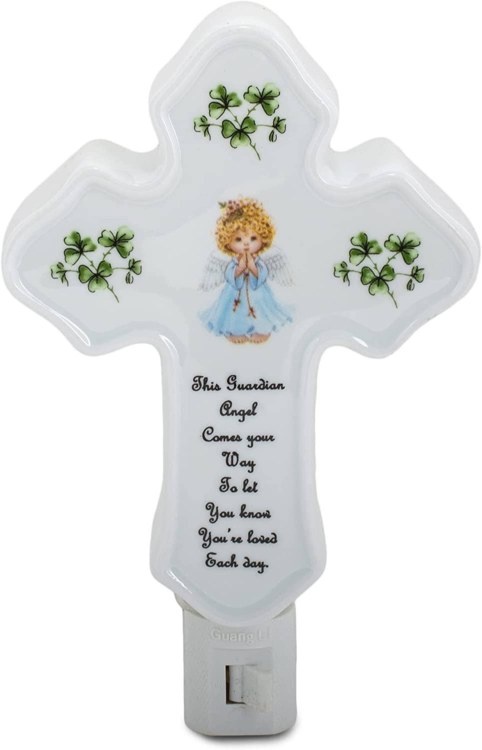 CBE Inc - Guardian Angel Blue Cross Night Light Shamrock