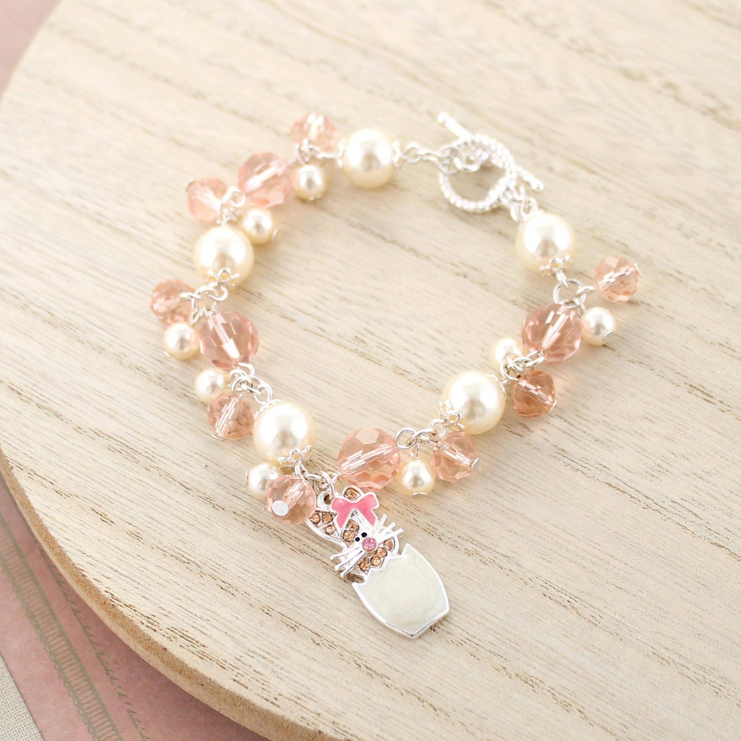 Seasons Jewelry - Easter Egg Bunny Toggle Clasp Bracelet