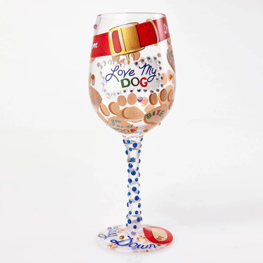 Lolita “Love My Dog” Wine Glass
