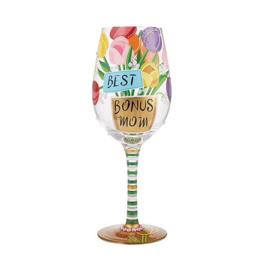 Lolita “Best Bonus Mom” Wine Glass