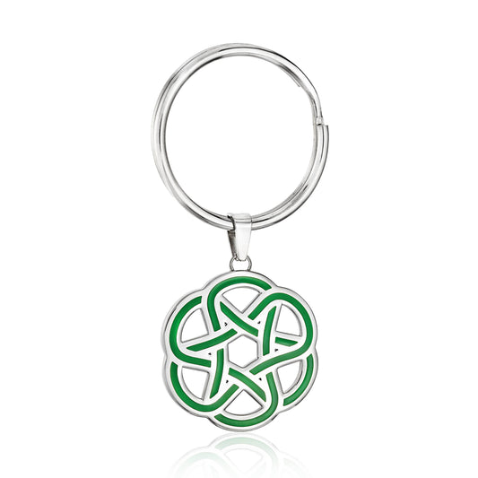 Joyful Sentiments - Celtic Knot Symbol Keyring Hand Painted Stainless Steel