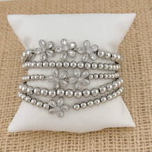 Load image into Gallery viewer, Love, Lisa - Felicity Floral Collection of Bracelets: Silver / 3 Flower Bracelet  (6mm)
