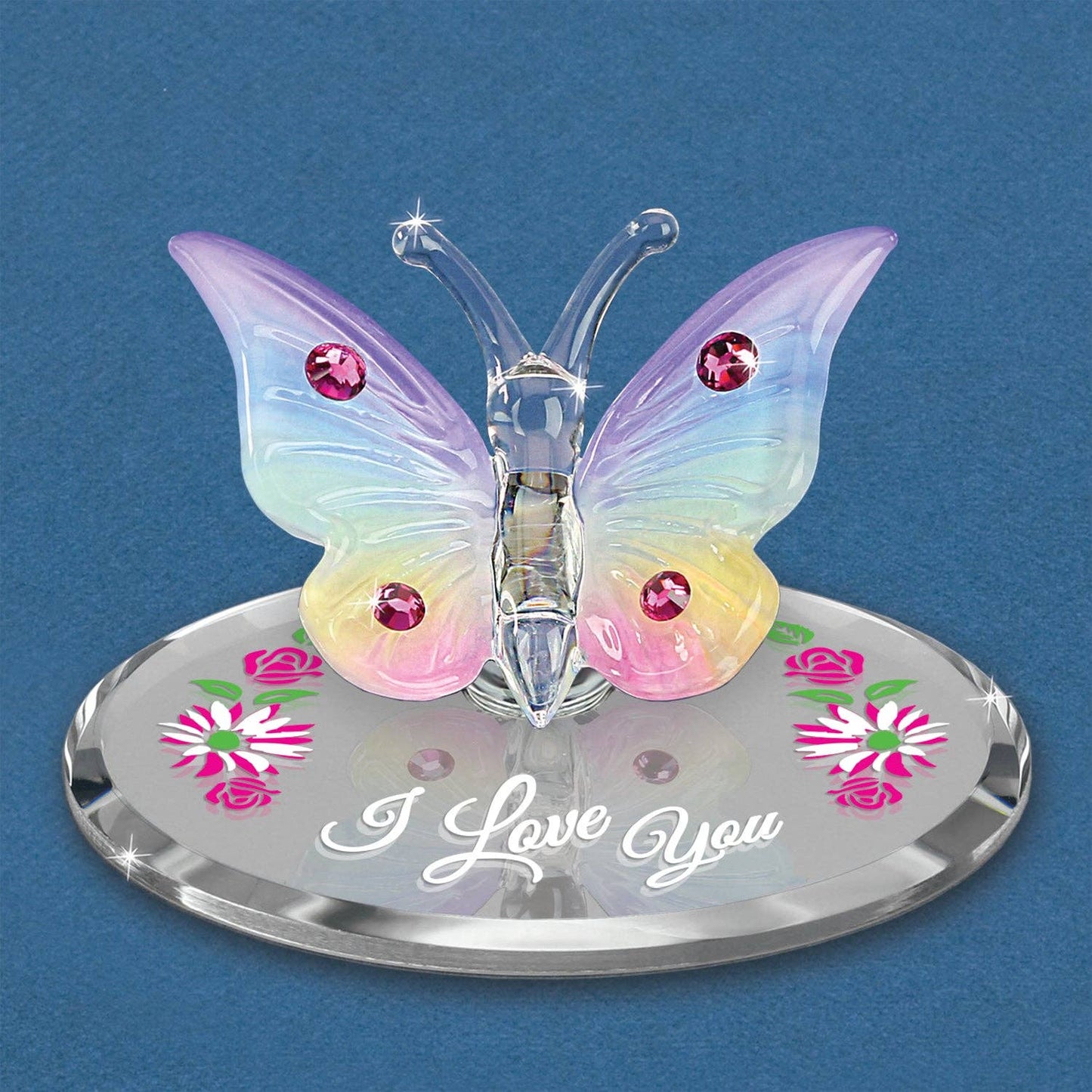 Glass Baron - L0 319-RLU: Butterfly "I Love You"