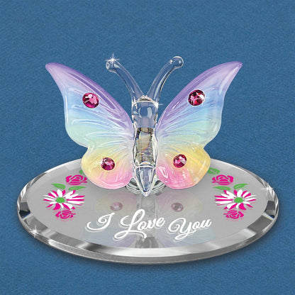 Glass Baron - L0 319-RLU: Butterfly "I Love You"