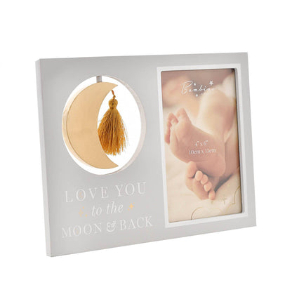 WIDDOP and Co. - Bambino Wood & Metal Moon Frame "Love You" 4x6