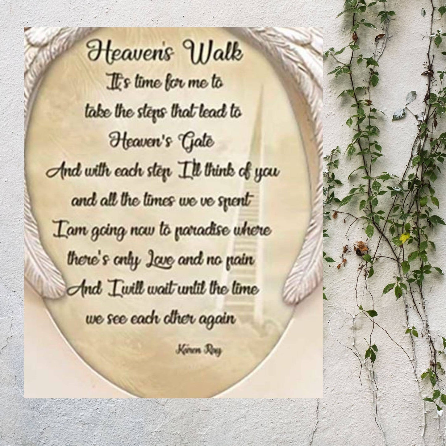 Cottage Garden - Wings with a Gold Cross Photo Frame