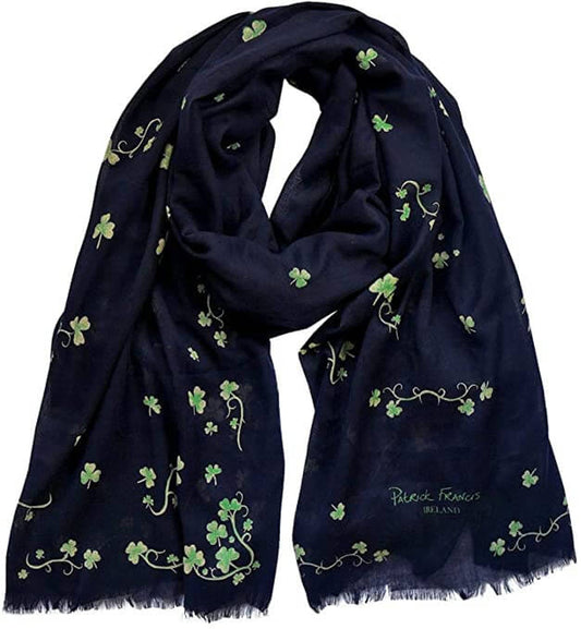 Navy Shamrock Fashion Scarf