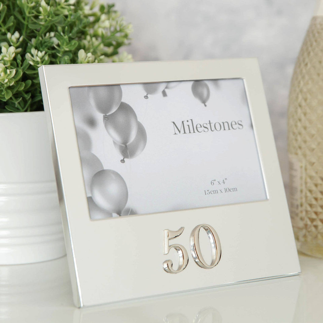 WIDDOP and Co. - Milestones Aluminium Photo Frame with 3D Number 6