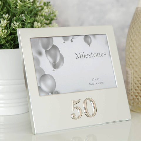 WIDDOP and Co. - Milestones Aluminium Photo Frame with 3D Number 6" x 4" - 50