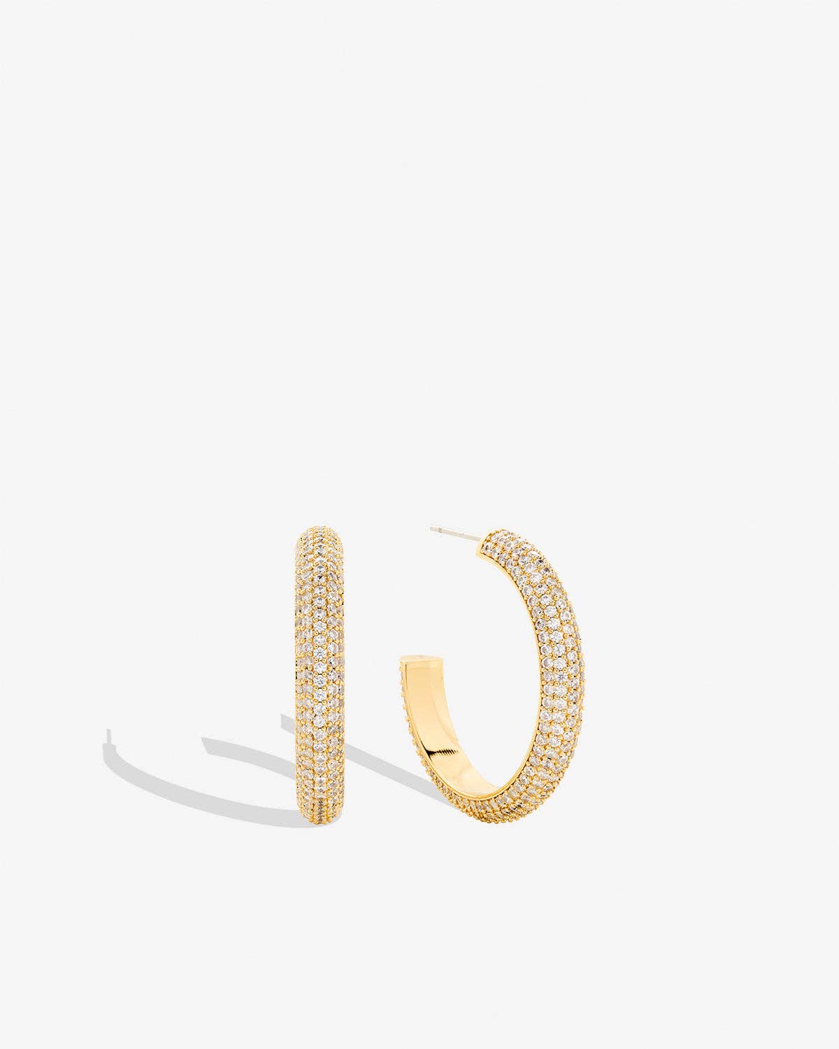 Bryan Anthonys - Unstoppable Pave Midi Hoop Earrings: Silver