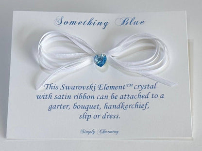 Simply Charming - Something Blue Crystal W/ Ribbon: White