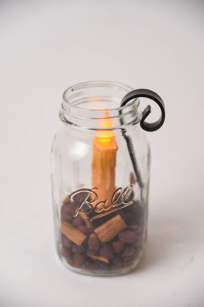 LMS Wholesale - Black Iron Quart Jar Taper Holder