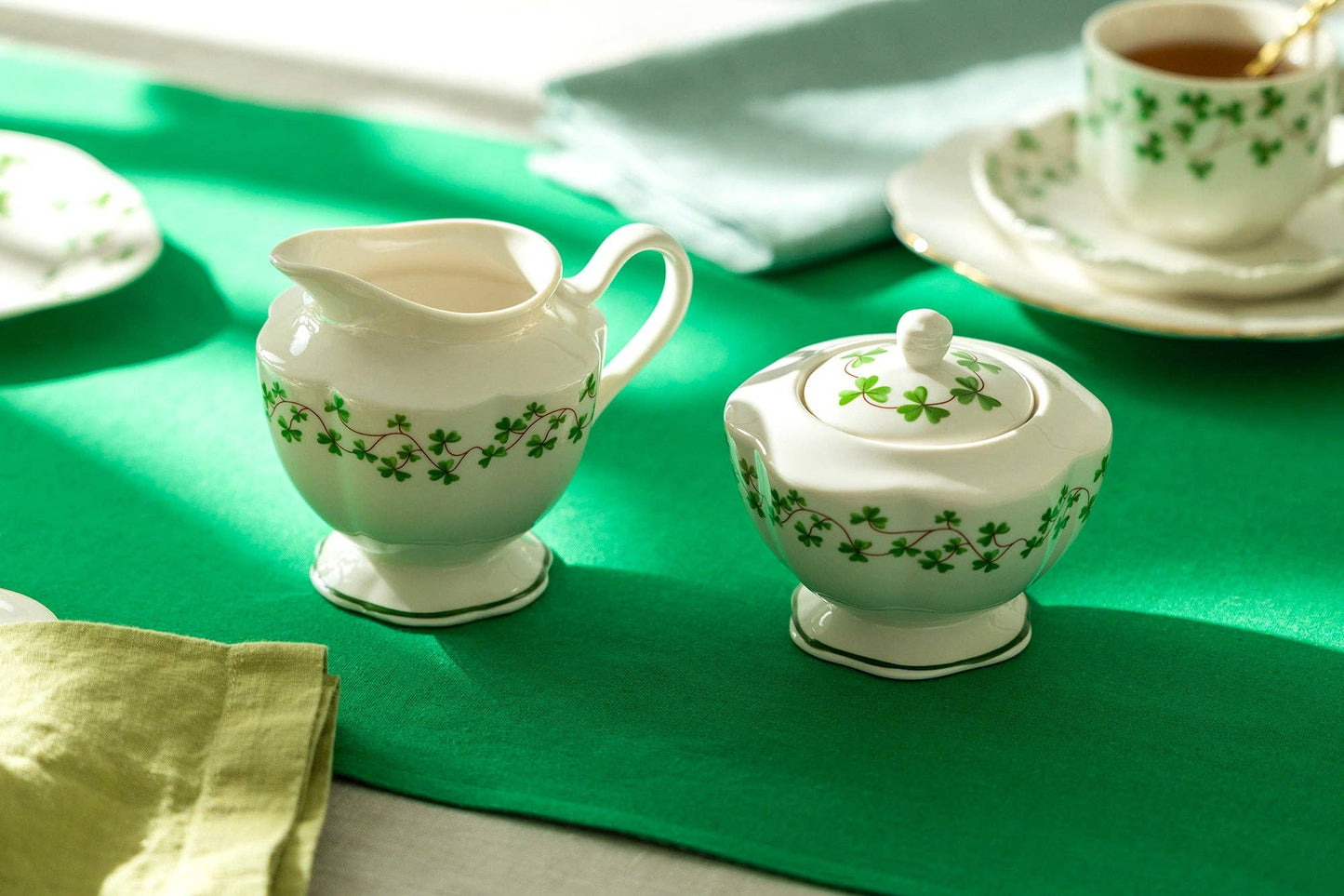 Grace Teaware - Shamrock Fine Porcelain Sugar and Creamer Set