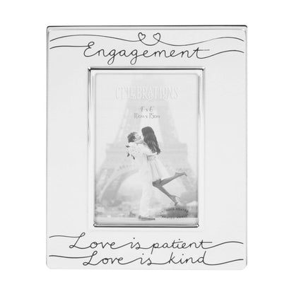 WIDDOP and Co. - Satin S/P Engagement Frame "Love is Patient" 4" x 6"