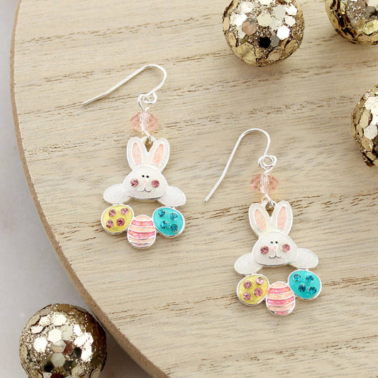 Seasons Jewelry - Enamel Easter Bunny & Egg Earrings