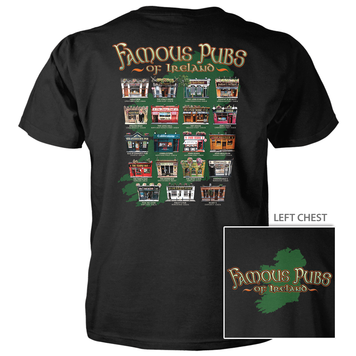 Taboo Apparel - Famous Pubs - 4.5 oz Cotton T-Shirt: Black / L