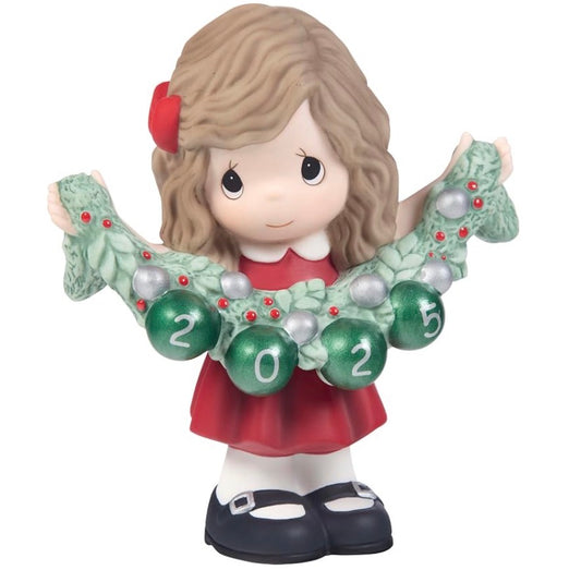 Precious Moments Dated Girl Figurine “Deck the Halls” 2025