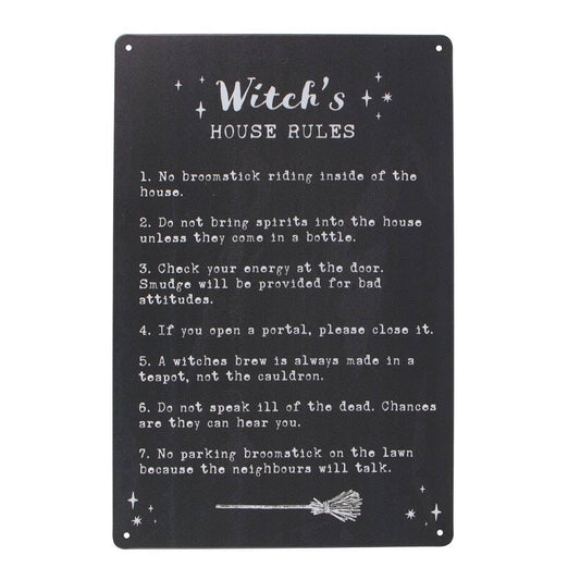 Something Different Wholesale - Witch's House Rules Metal Sign