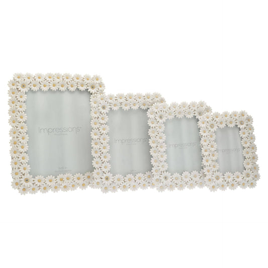 WIDDOP and Co. - Impressions White Resin Daisy Photo Frame 5" x 7"