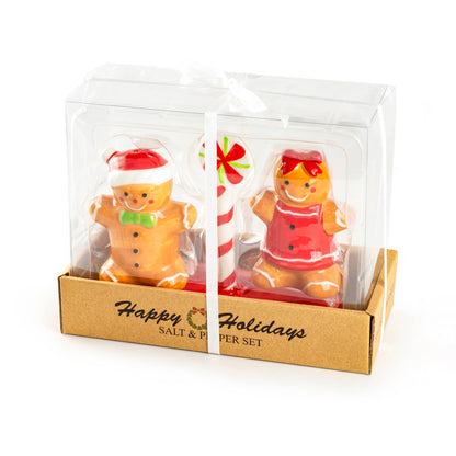 Grace Teaware - Gift Boxed Gingerbread Figurine Salt and Pepper Shaker Set