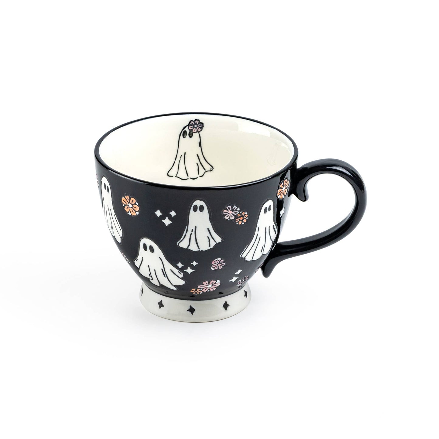 Grace Teaware - Spooky Ghosts 16oz Black Latte Mug