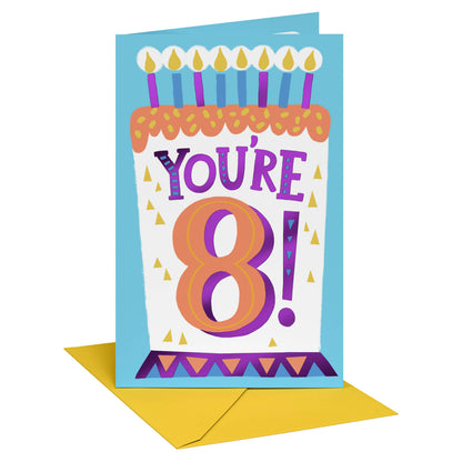 DICKENS INC. - 8th Birthday Card for Kids (You're 8!)