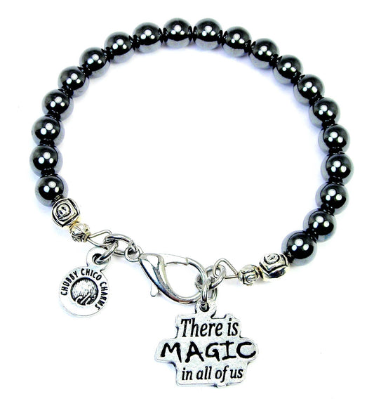 Chubby Chico Charms - There is magic in all of us Hematite bracelet wiccan witch