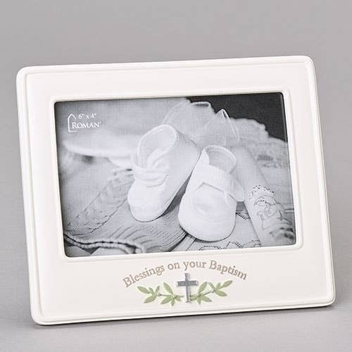 Roman - 6"H BAPTISM BLESSING FRAME 4X6