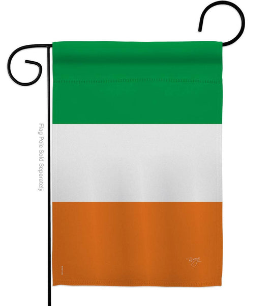 Two Group Flag Co - Flag Ireland Country Garden House 2-Sided Home Décor Yard: Double Sided-Thick Fabric / Garden Flag 13" x 18.5" Only