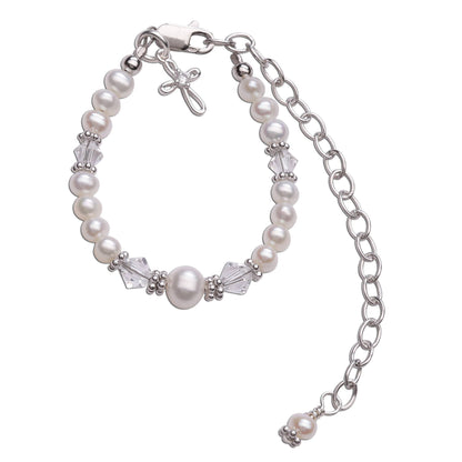 Cherished Moments - Baptism to Bride™  Baby Cross Bracelet Gift for Baby Girl
