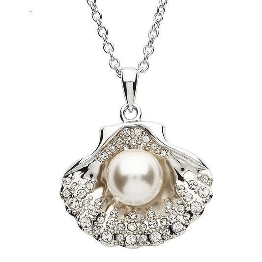 ShanOre Shell Necklace with Pearl & Swarovski Crystals