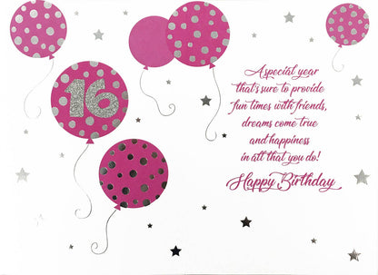 A-Line Greetings - Rosedale Gold/Birthday Greeting Card/Age 16 (3pk) 19728