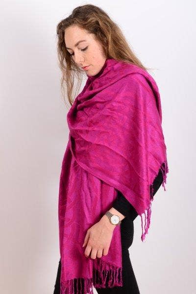 Celtic Ore Crafts - IRS-008I Celtic Trad Pashmina 65cm x 190cm: Pink / 65cm x 190cm