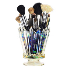 Load image into Gallery viewer, The Wine Savant /  Khen Glassware - Amethyst Crystal Makeup Brush Holder, Iridescent Shine
