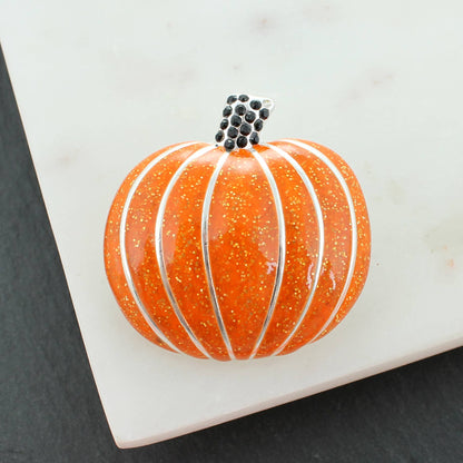 Seasons Jewelry - Enamel Pumpkin Pin/Pendant - Fall/Halloween