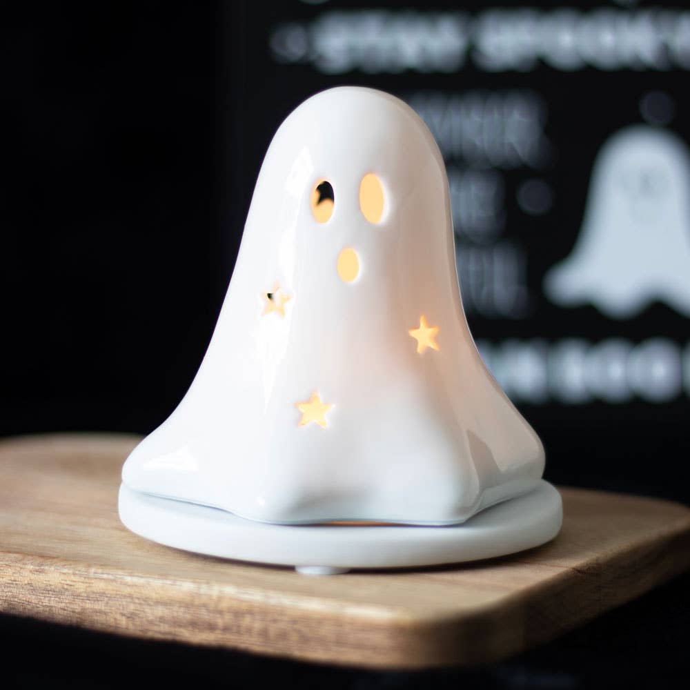 Something Different Wholesale - Ceramic Halloween Ghost Tealight and Incense Cone Holder