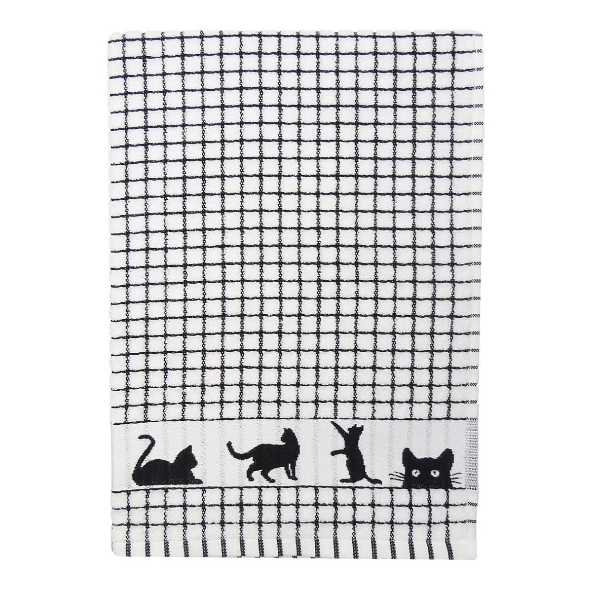 Dublin Gift Company - Poli-Dri Jacquard Black Cat Tea Towel: Pack of 2
