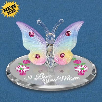 Glass Baron - L0 319-RM: Butterfly "I Love You Mom"
