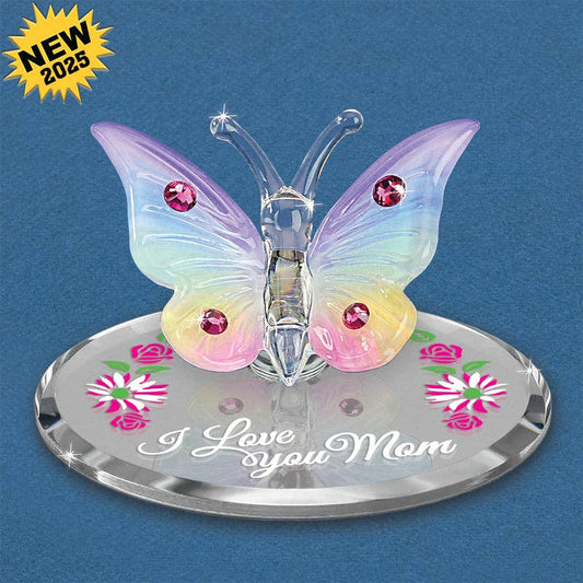 Glass Baron - L0 319-RM: Butterfly "I Love You Mom"