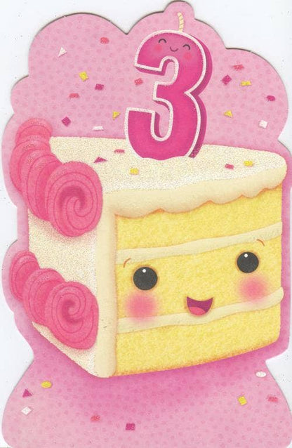 DICKENS INC. - 3rd Birthday Pop Up Card for Girl (Sweet Celebrations)