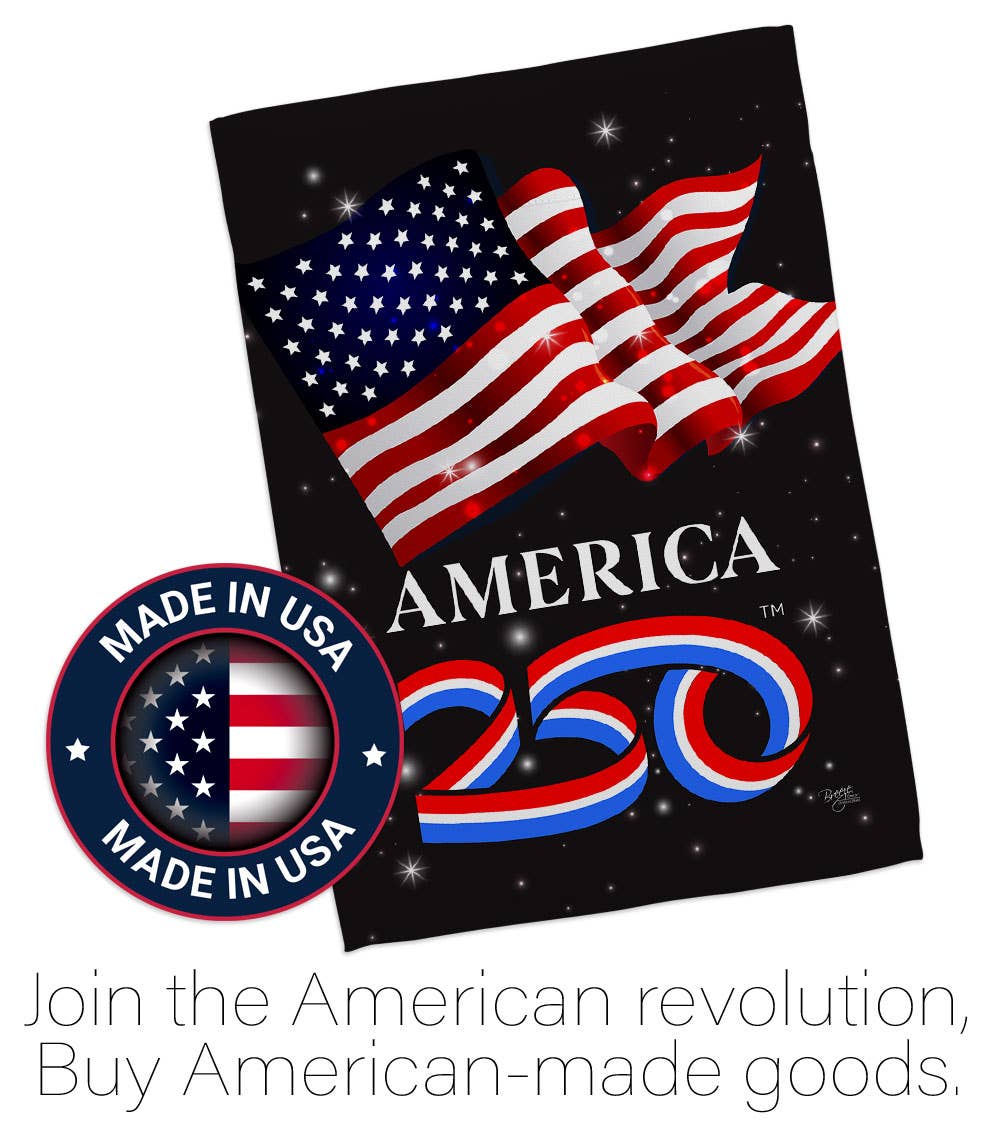 Two Group Flag Co - America 250 Flag American USA 250th Home Decor: Garden Flag 13" x 18.5" Only / Double Sided-Thick Fabric